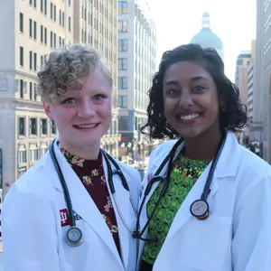 USI B/MD Scholar in his White Coat from Indiana University School of Medicine