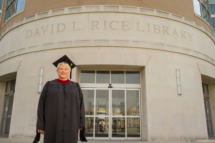 Michele Duran in Commencement regalia