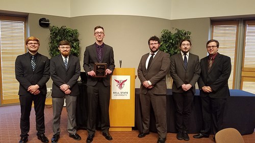 Team members left to right: Brian Eddmenson; Nick Biever; Ian Stamm; Joe Deuerling; Marcus Jaurequi; Eli Goforth. Not pictured: Nathan Bashor and Farhan Fowzer.