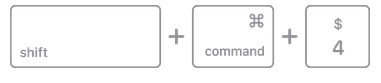 Shift + Command + 4