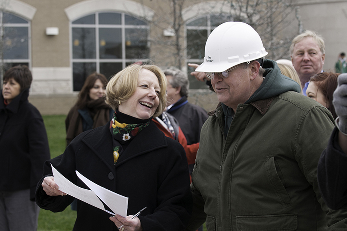 Cindy Brinker and Gary Burgdorf, construction administrator 