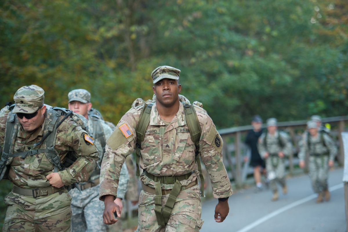 Participant taking on the Norwegian Foot March.