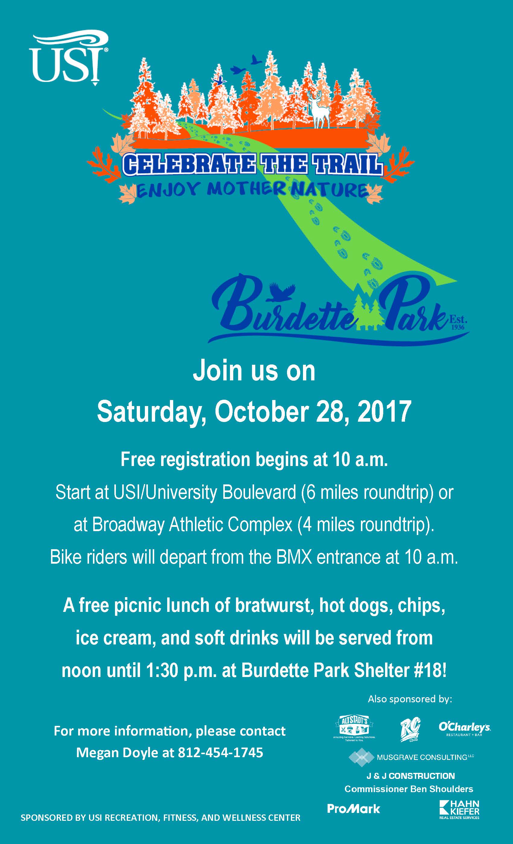 USI, Burdette Park to “Celebrate the Trail” with walking, bike rides