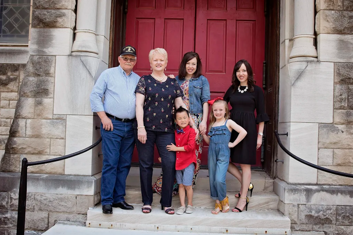 Left to Right: Rick Norton (husband), Ginny Bryant Norton, Kari Kirsch and Shari Bryant (daughters) and standing in front Isaiah and Faith Kirsch (grandchildren) 