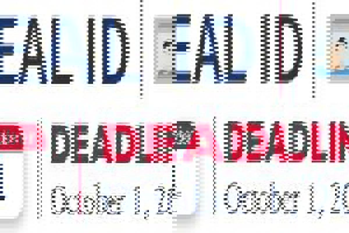 Image of driver's license and page in calendar with text Real ID Deadline October 1, 2020