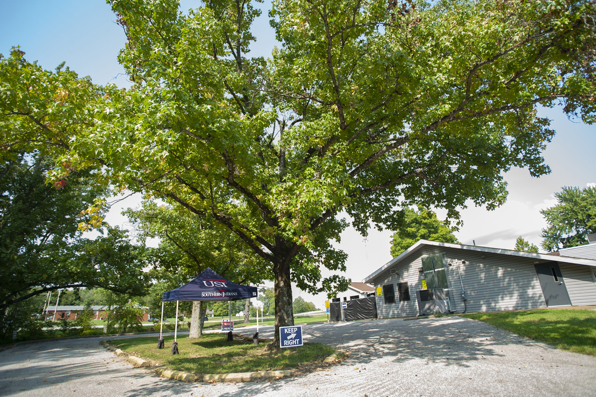 USI COVID-19 testing sites at the former Children's Learning Center on campus