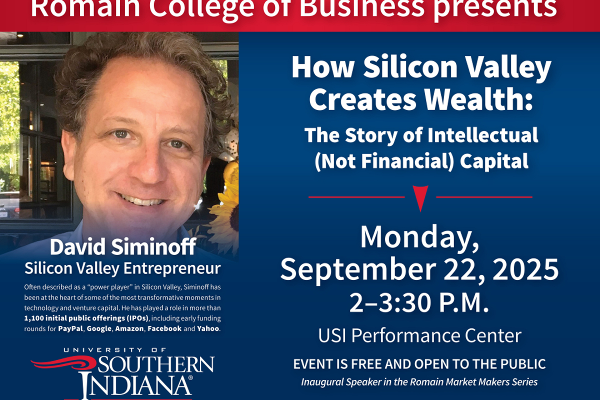 USI Romain College of Business to host Silicon Valley entrepreneur to kickoff Romain Market Makers Speaker Series 