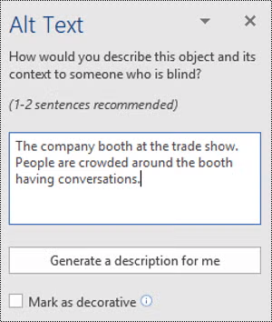 Alt text box as it appears in powerpoint for graphic and image descriptions