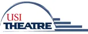 USI Theatre logo. Blue arch over text