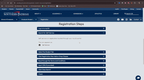 Navigating registration through myUSI portal gif