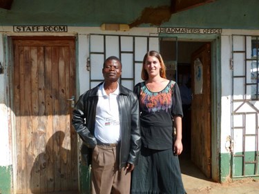 Erica Ward with Malawi School Head Master