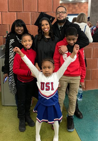 Tiffany Coles and family at commencement