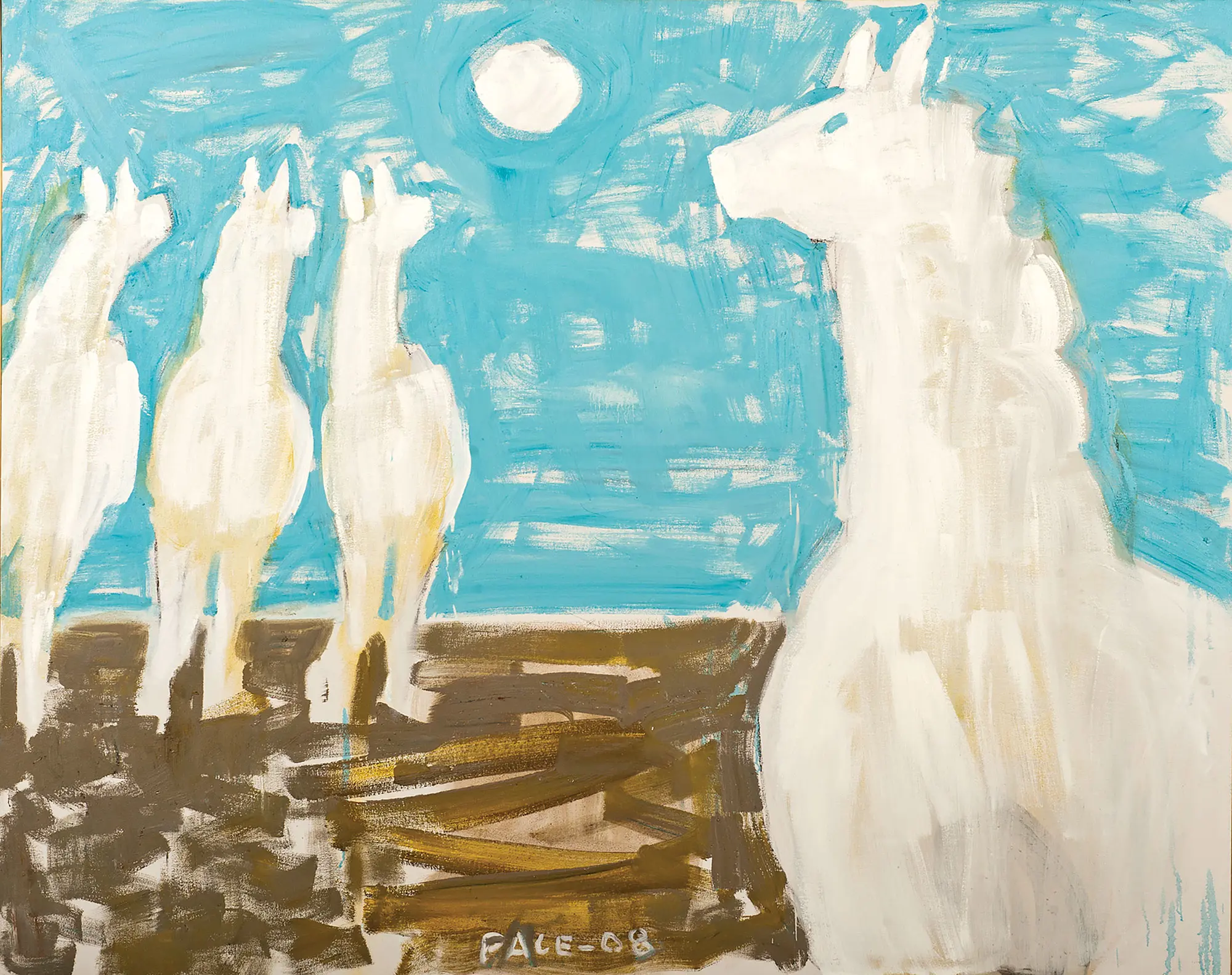 Four white horses