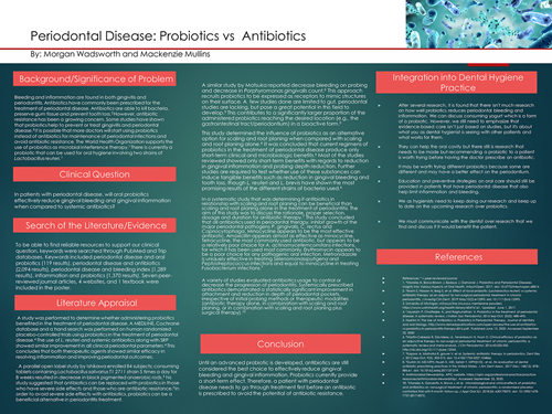 Periodontal Disease: Probiotics vs Antibiotics presentation poster