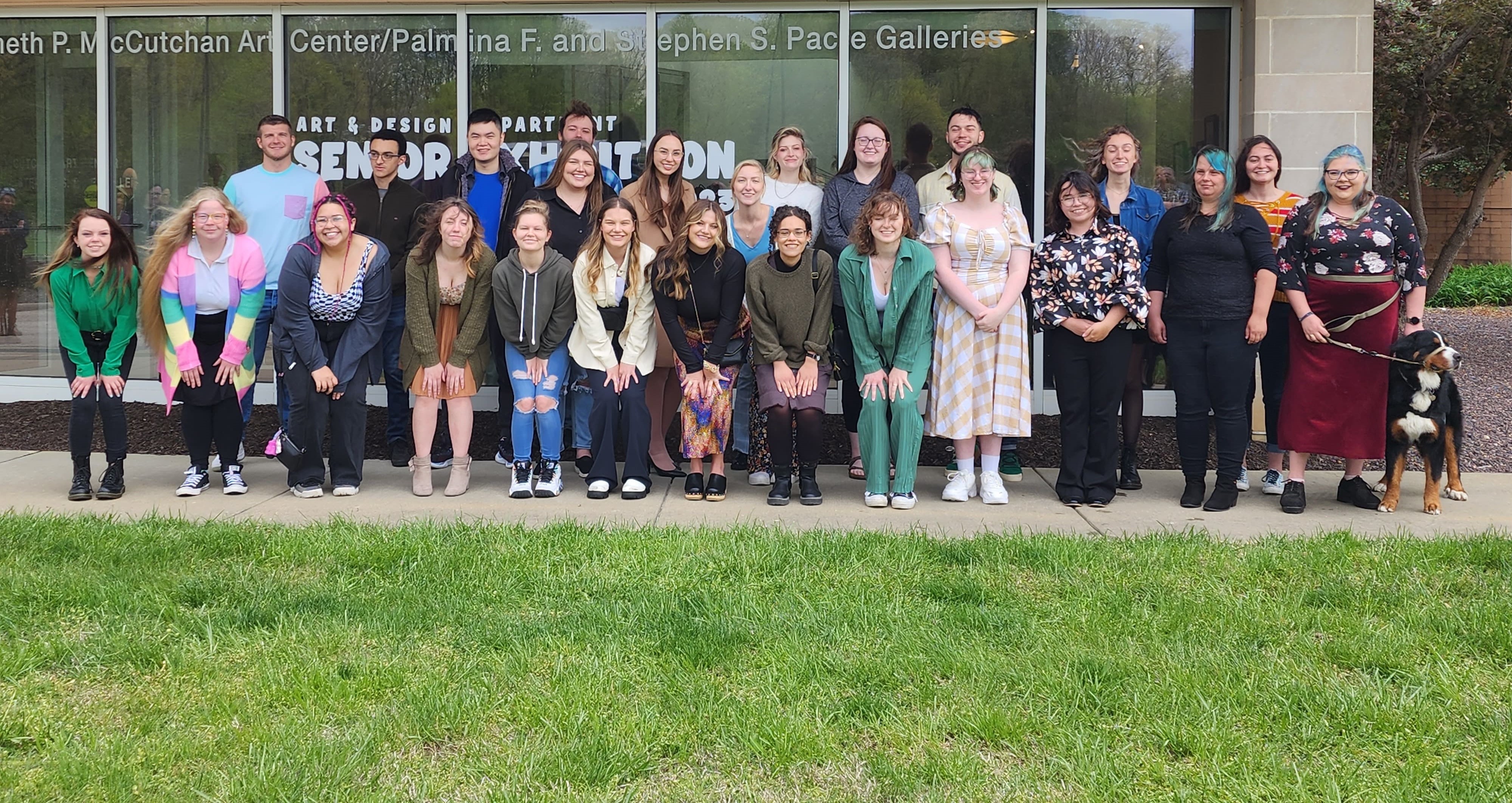 Photo of group of seniors in front of the Gallery